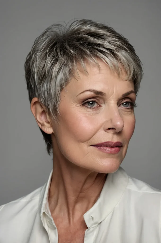 Classic Pixie Cut White Woman Over Ultrarea