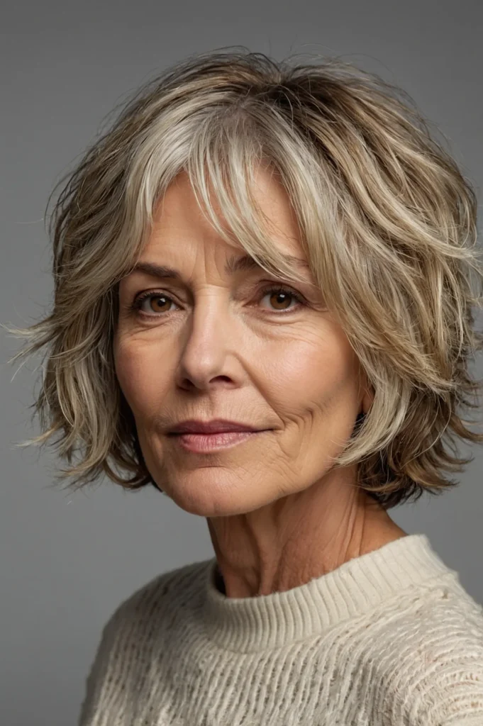 Short Shaggy Bob Messy BobUltrarealistic whi