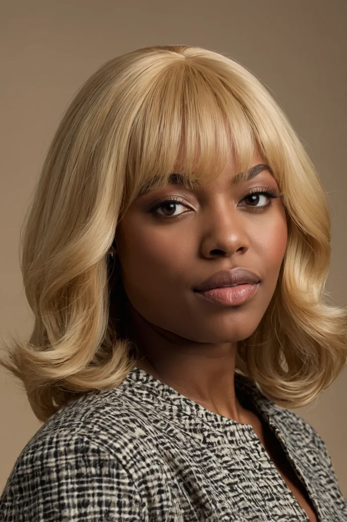 SidePart Blonde Wig With SideSwept BangsUltra