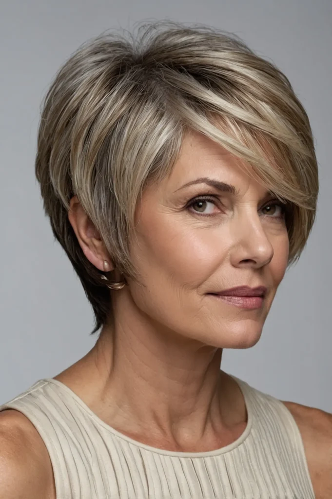 SideParted Short Layered CutUltrarealistic sh