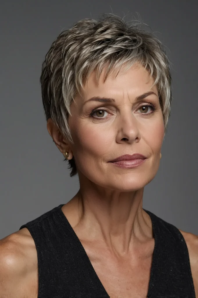 Textured Pixie CutUltrarealistic white woman