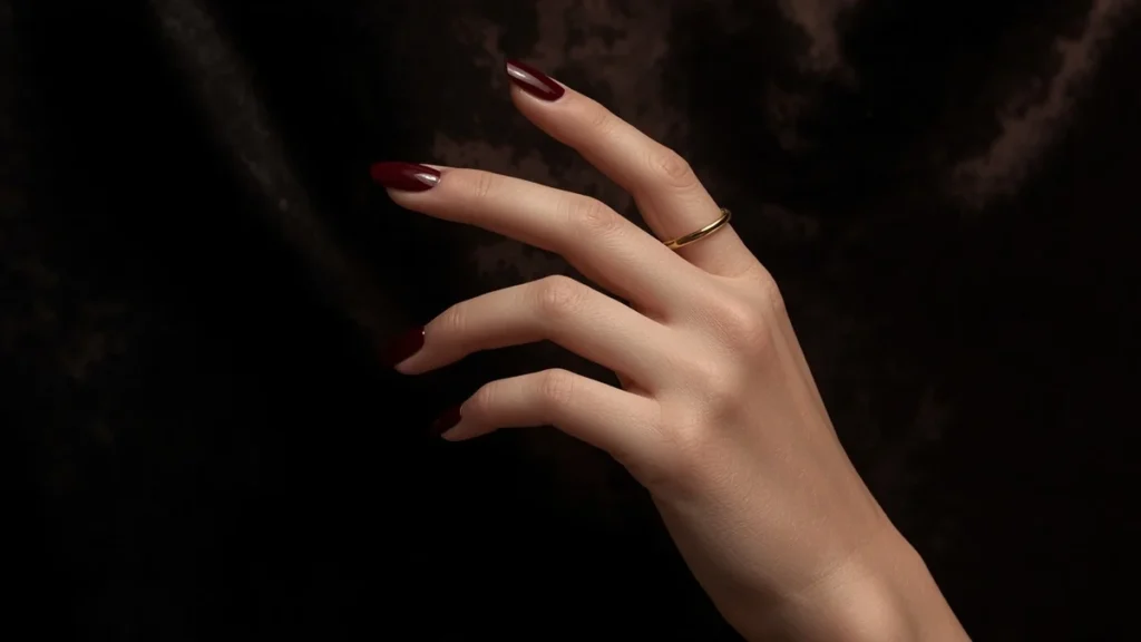Dark Red Nails ()