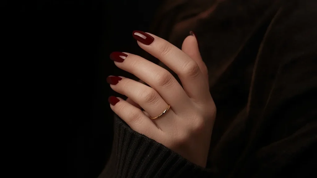 Dark Red Nails ()