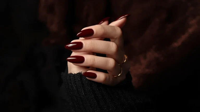Dark Red Nails ()