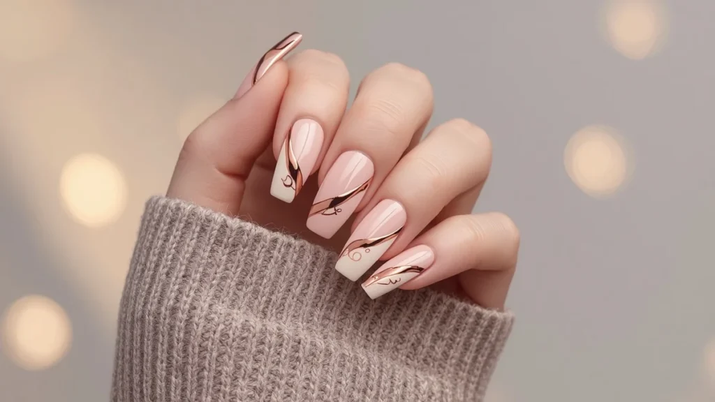 Cat Eye French Tip Nails
