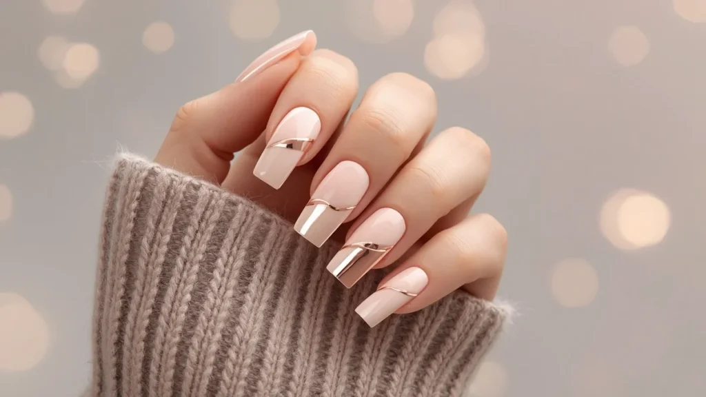 Cat Eye French Tip Nails