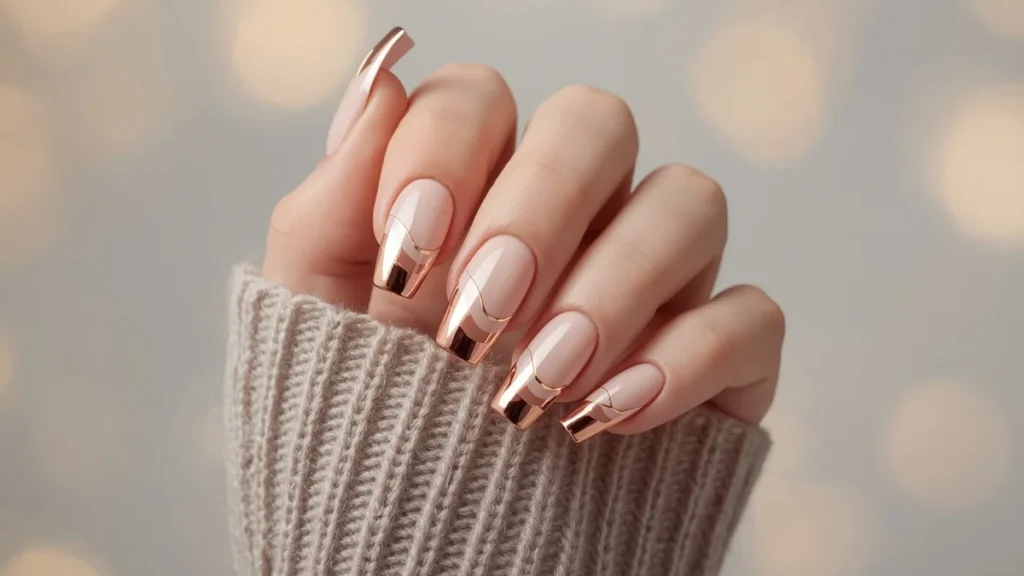 Cat Eye French Tip Nails