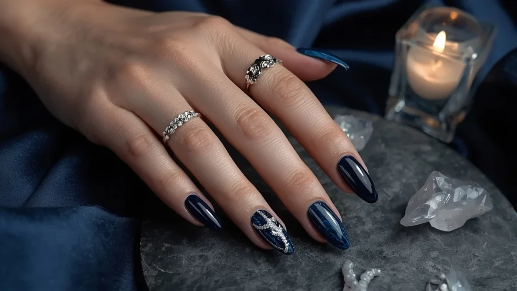 Dark Blue Nails