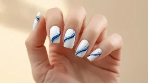 Glossy White Nails