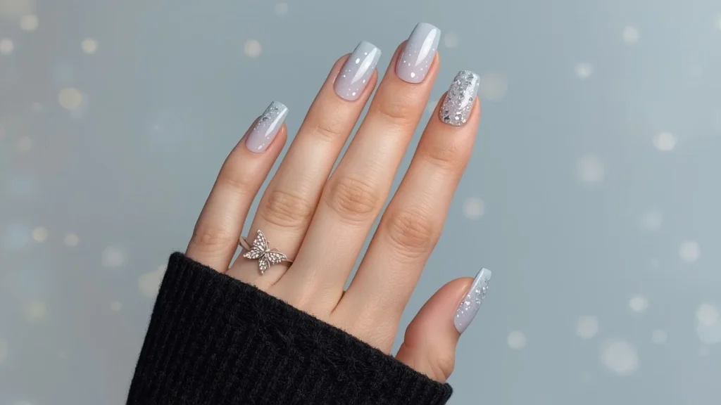 Snowy Winter Nails