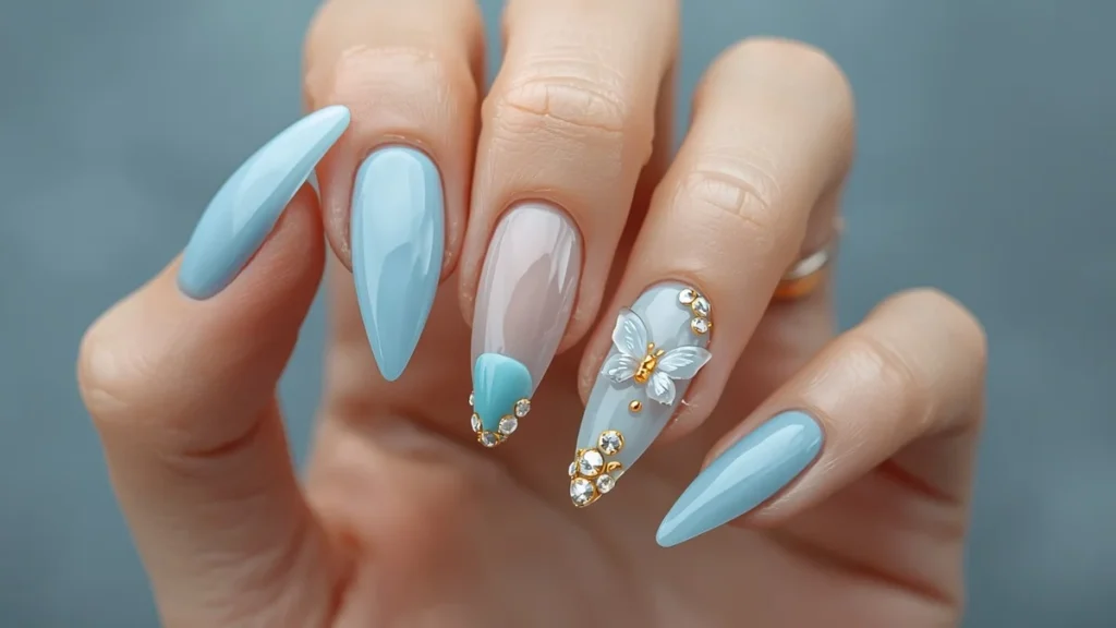 Chic Blue Nails