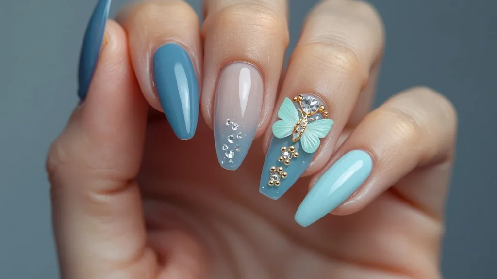 Chic Blue Nails