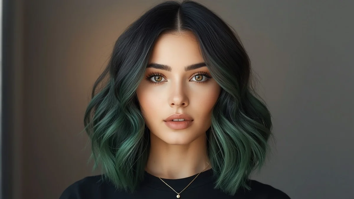 Glossy Black Ombre Hair