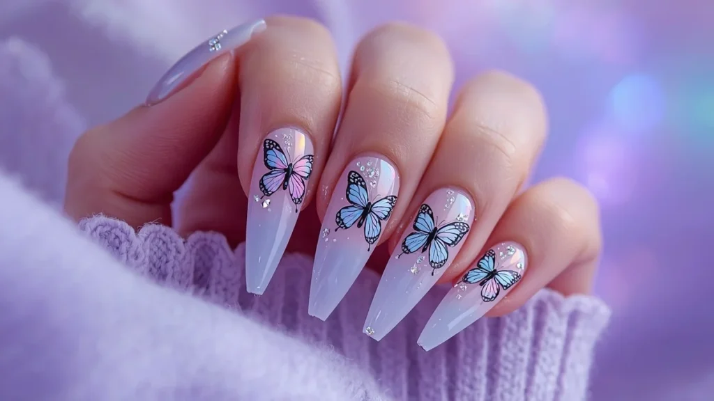 Minimal Blue Nails