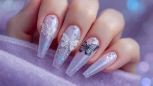 Minimal Blue Nails