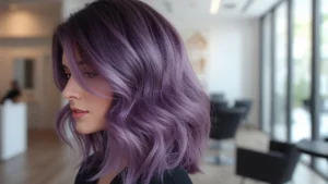 Soft & Vibrant Purple Ombre Hair