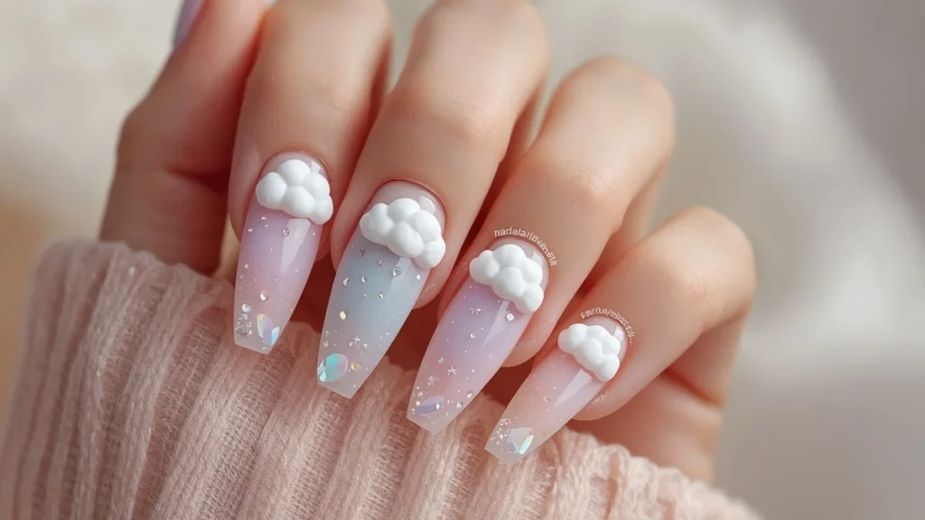 Sparkly Winter Nails