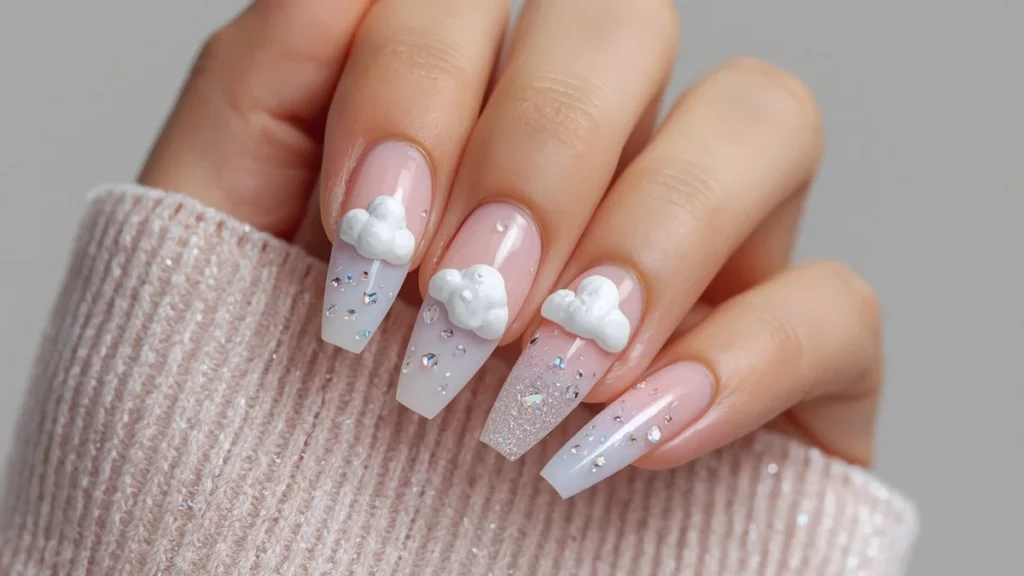 Sparkly Winter Nails