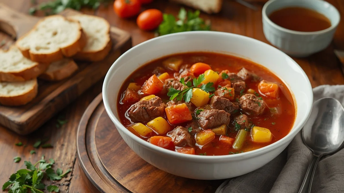 vegetable beef soup recipe